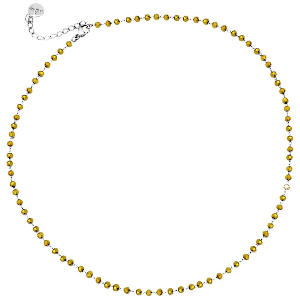 Collana componibile e personalizzabile - Nome o Parola - Cristalli gold lettere Gold -Beloved_gioielli