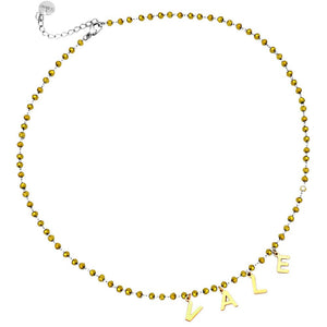 Collana componibile e personalizzabile - Nome o Parola - Cristalli gold lettere Gold -Beloved_gioielli