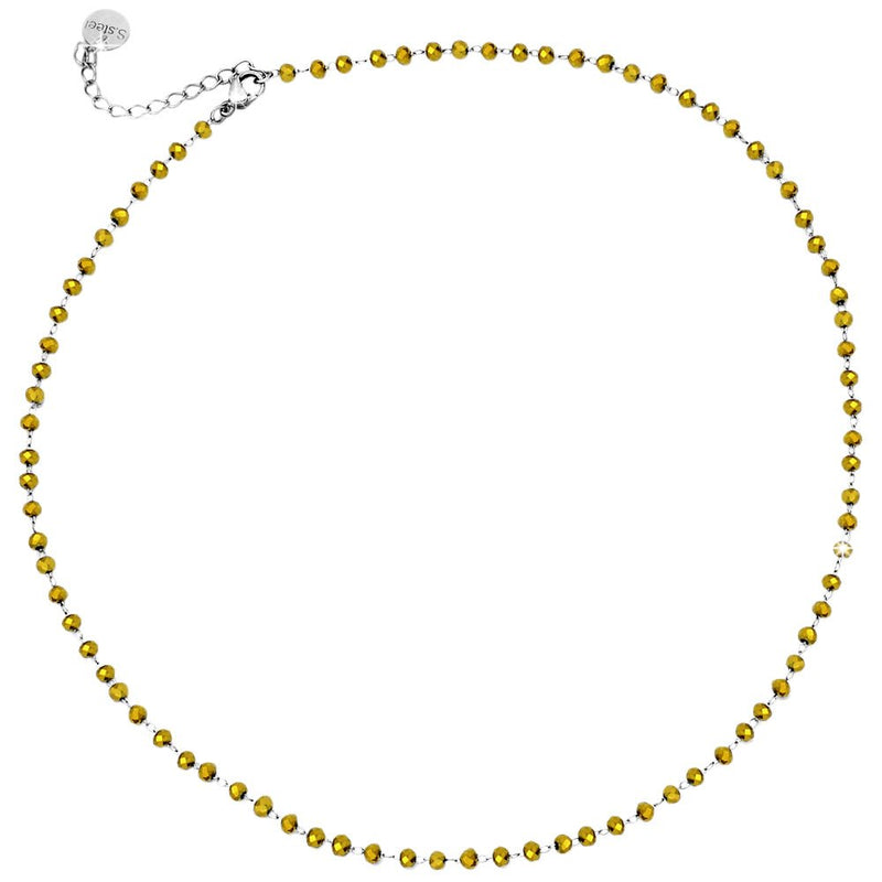 Collana componibile e personalizzabile - Nome o Parola - Cristalli gold lettere Silver -Beloved_gioielli