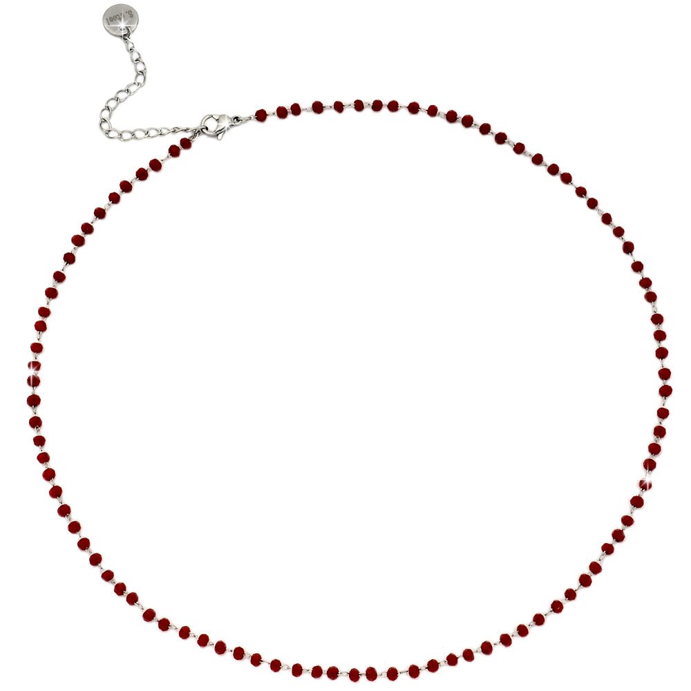 Collana componibile e personalizzabile - Nome o Parola - Cristalli rossi lettere Silver -Beloved_gioielli