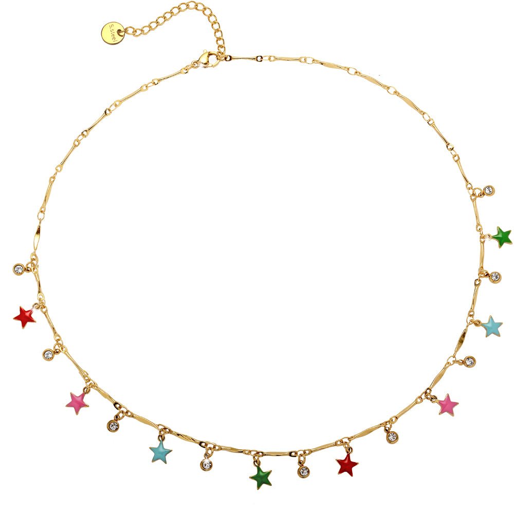Beloved ️ Collana donna in acciaio a tre file con diverse catene