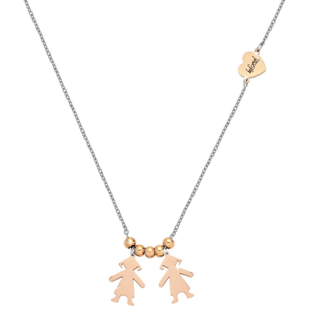 Collana con charms famiglia Rose gold - Bimba, Bimba - anche con Incisione -Beloved_gioielli