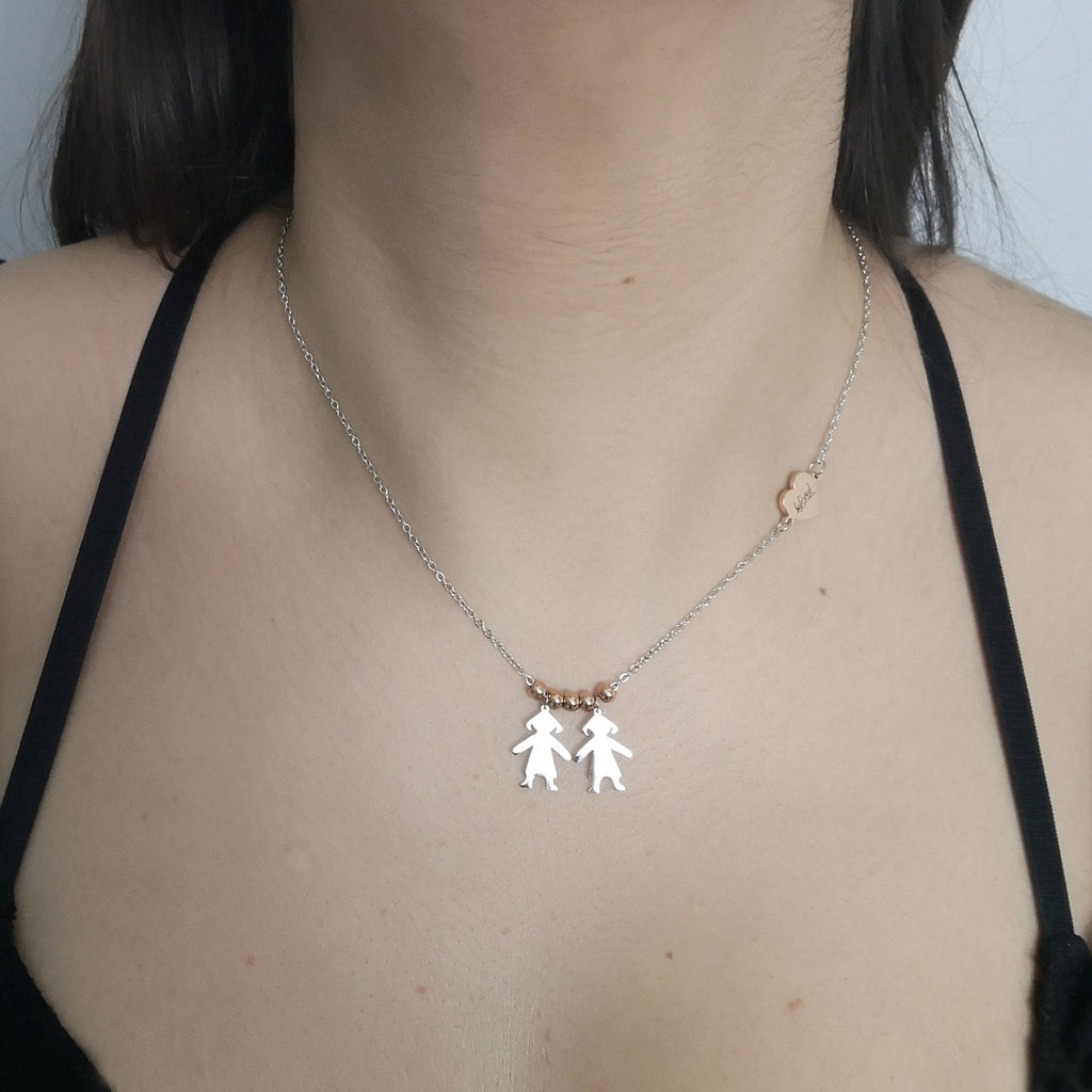 Collana con charms famiglia Silver - Bimba, Bimba - anche con Incisione -Beloved_gioielli