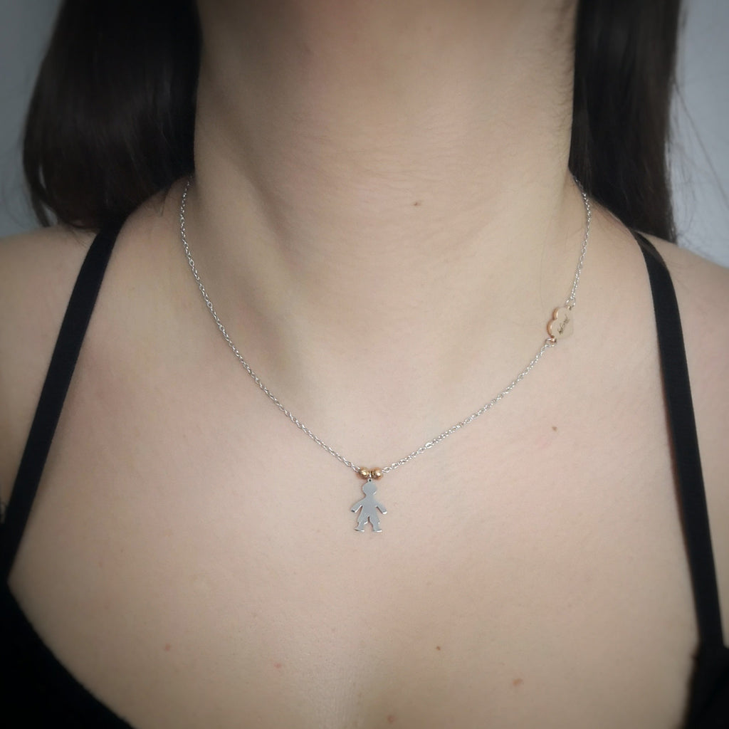 Collana con charms famiglia Silver - Bimbo - anche con Incisione -Beloved_gioielli