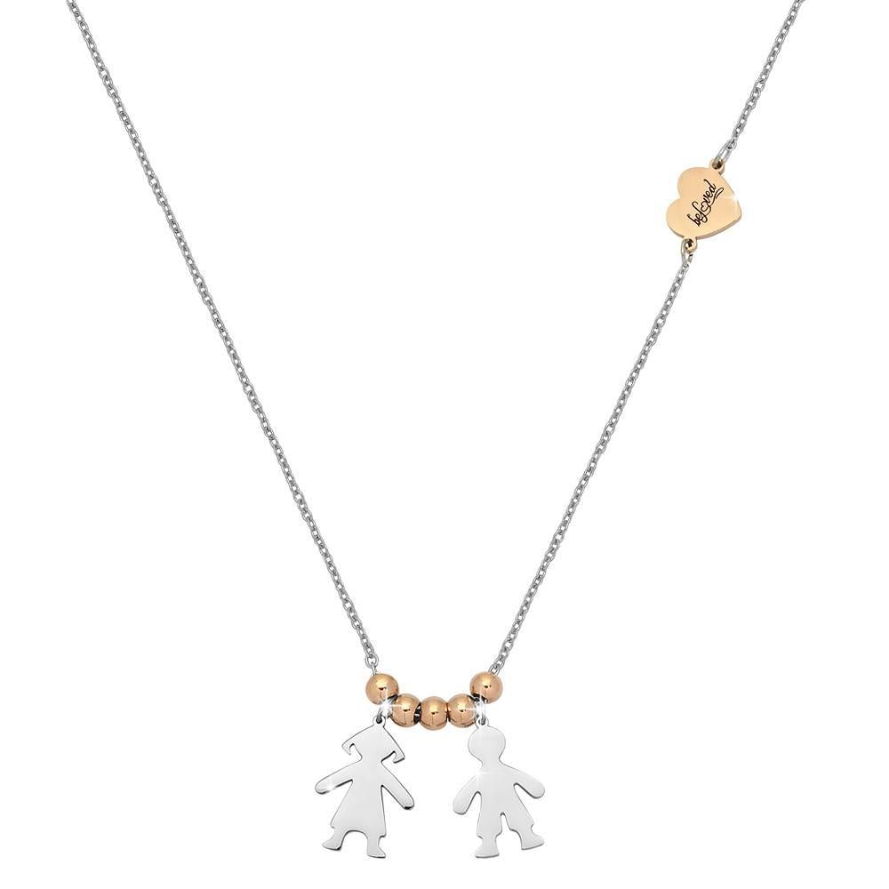 Collana con charms famiglia Silver - Bimbo, Bimba - anche con Incisione -Beloved_gioielli