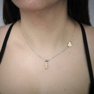 Collana con charms famiglia Silver e Rose gold - Bimba - anche con Incisione -Beloved_gioielli
