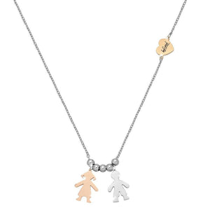 Collana con charms famiglia Silver e Rose gold - Bimbo, Bimba - anche con Incisione -Beloved_gioielli