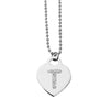 Collana con iniziale in acciaio inossidabile e cristalli - Scegli la tua lettera all'interno -Beloved_gioielli