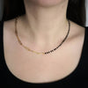 Collana con maglia a profilo squadrato e cristalli briolè in acciaio - Gold -Beloved_gioielli