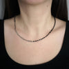 Collana con maglia a profilo squadrato e cristalli briolè in acciaio - Silver -Beloved_gioielli