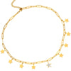 Collana con maglia a profilo squadrato in acciaio e charms pavè gold - Stelle -Beloved_gioielli