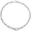 Collana con maglia groumette e cristalli in acciaio Silver -Beloved_gioielli