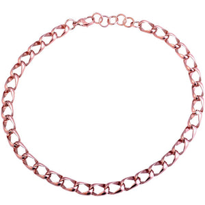 Collana con maglia groumette fantasia in acciaio Rose gold -Beloved_gioielli