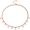 Collana con maglia Groumette in acciaio e charms rose gold - Stelle -Beloved_gioielli
