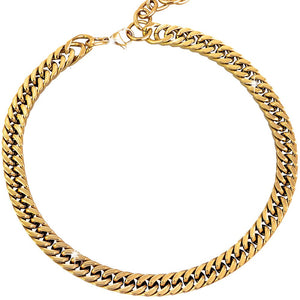 Collana con maglia groumette in acciaio Gold -Beloved_gioielli