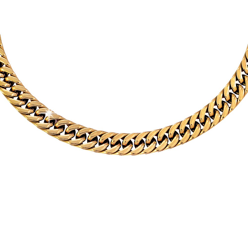 Collana con maglia groumette in acciaio Gold -Beloved_gioielli