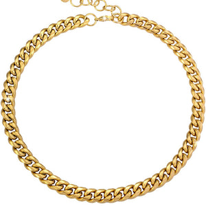 Collana con maglia groumette in acciaio Gold -Beloved_gioielli