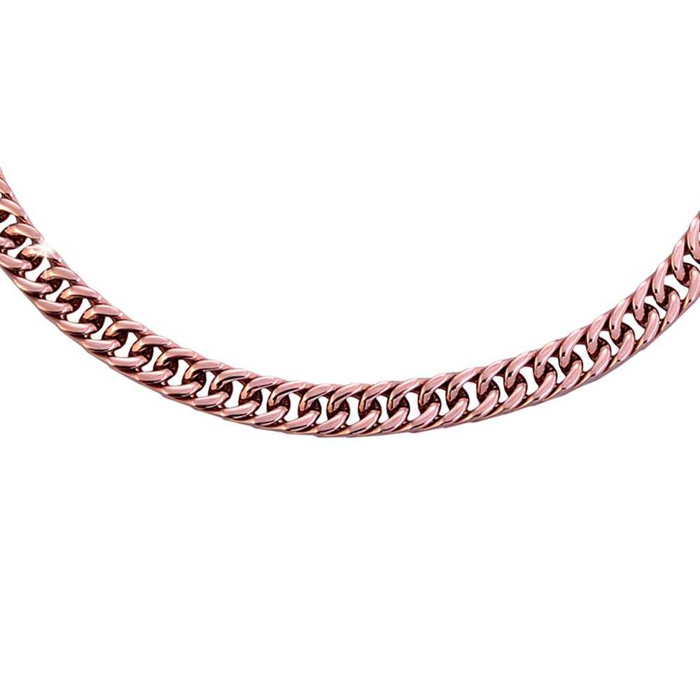 Collana con maglia groumette in acciaio Rose gold -Beloved_gioielli