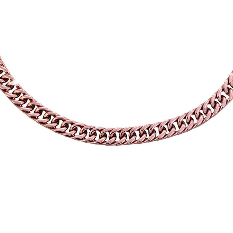 Collana con maglia groumette in acciaio Rose gold -Beloved_gioielli
