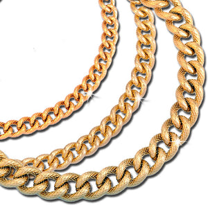 Collana con maglia groumette zigrinata in acciaio Gold - Scegli la dimensione all'interno -Beloved_gioielli