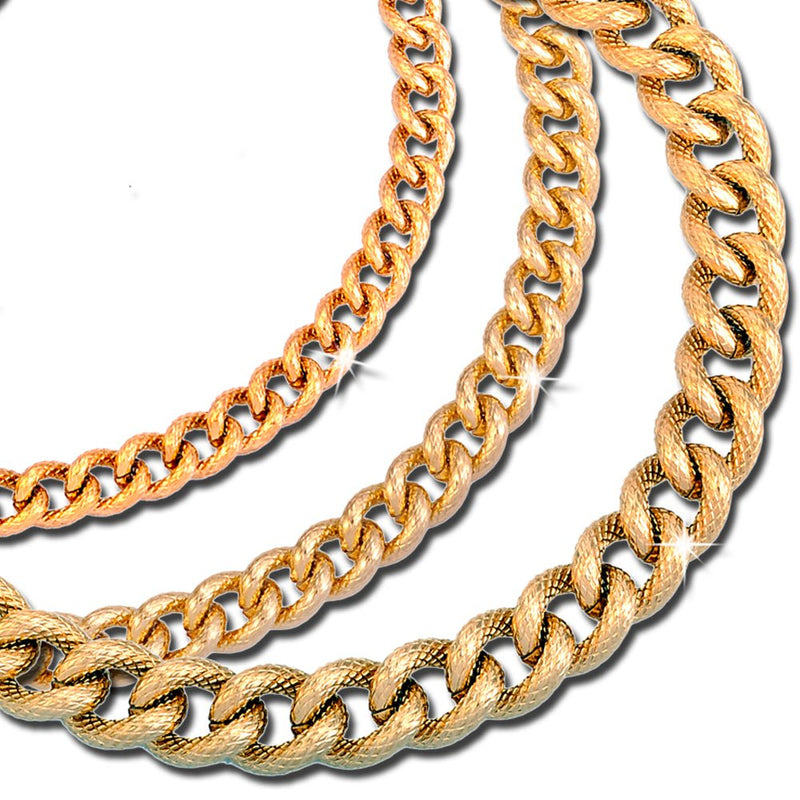 Collana con maglia groumette zigrinata in acciaio Gold - Scegli la dimensione all'interno -Beloved_gioielli
