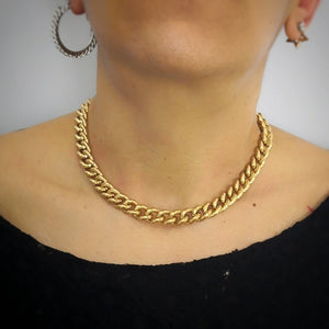 Collana con maglia groumette zigrinata in acciaio Gold - Scegli la dimensione all'interno -Beloved_gioielli