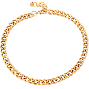 Collana con maglia groumette zigrinata in acciaio Gold - Scegli la dimensione all'interno -Beloved_gioielli