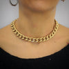 Collana con maglia groumette zigrinata in acciaio Gold - Scegli la dimensione all'interno -Beloved_gioielli