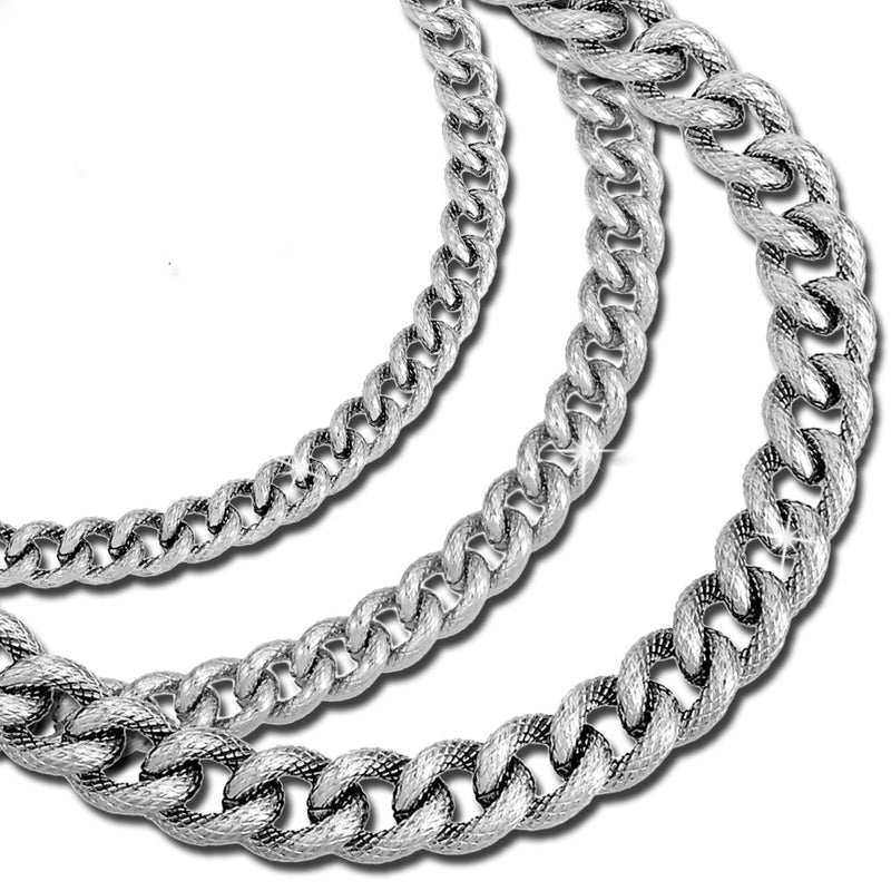 Collana con maglia groumette zigrinata in acciaio Silver - Scegli la dimensione all'interno -Beloved_gioielli