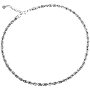Collana con maglia intrecciata in acciaio Silver -Beloved_gioielli
