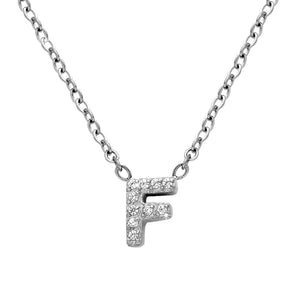 Crivelli / collana lettera iniziale piccola F / oro bianco e diamanti Crivelli / collana lettera iniziale piccola F / oro bianco e diamanti