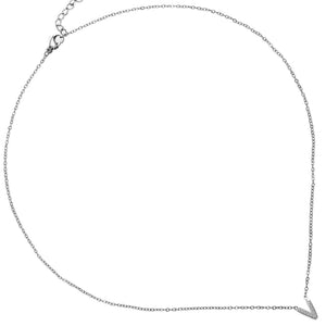 Collana con mini iniziale in acciaio inossidabile e cristalli - Scegli la tua lettera all'interno -Beloved_gioielli