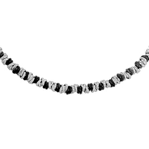 Collana con nodini in acciaio silver e black - Medium -Beloved_gioielli