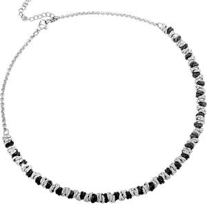 Collana con nodini in acciaio silver e black - Medium -Beloved_gioielli