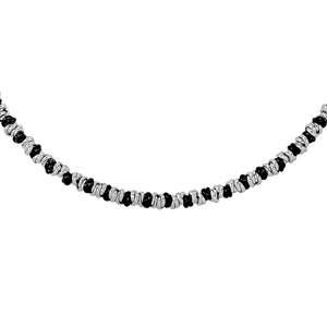 Collana con nodini in acciaio silver e black - Small -Beloved_gioielli