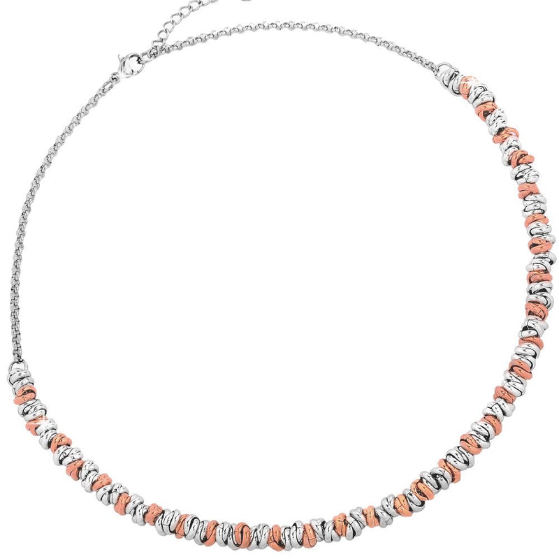 Collana con nodini in acciaio silver e rose gold - Medium -Beloved_gioielli