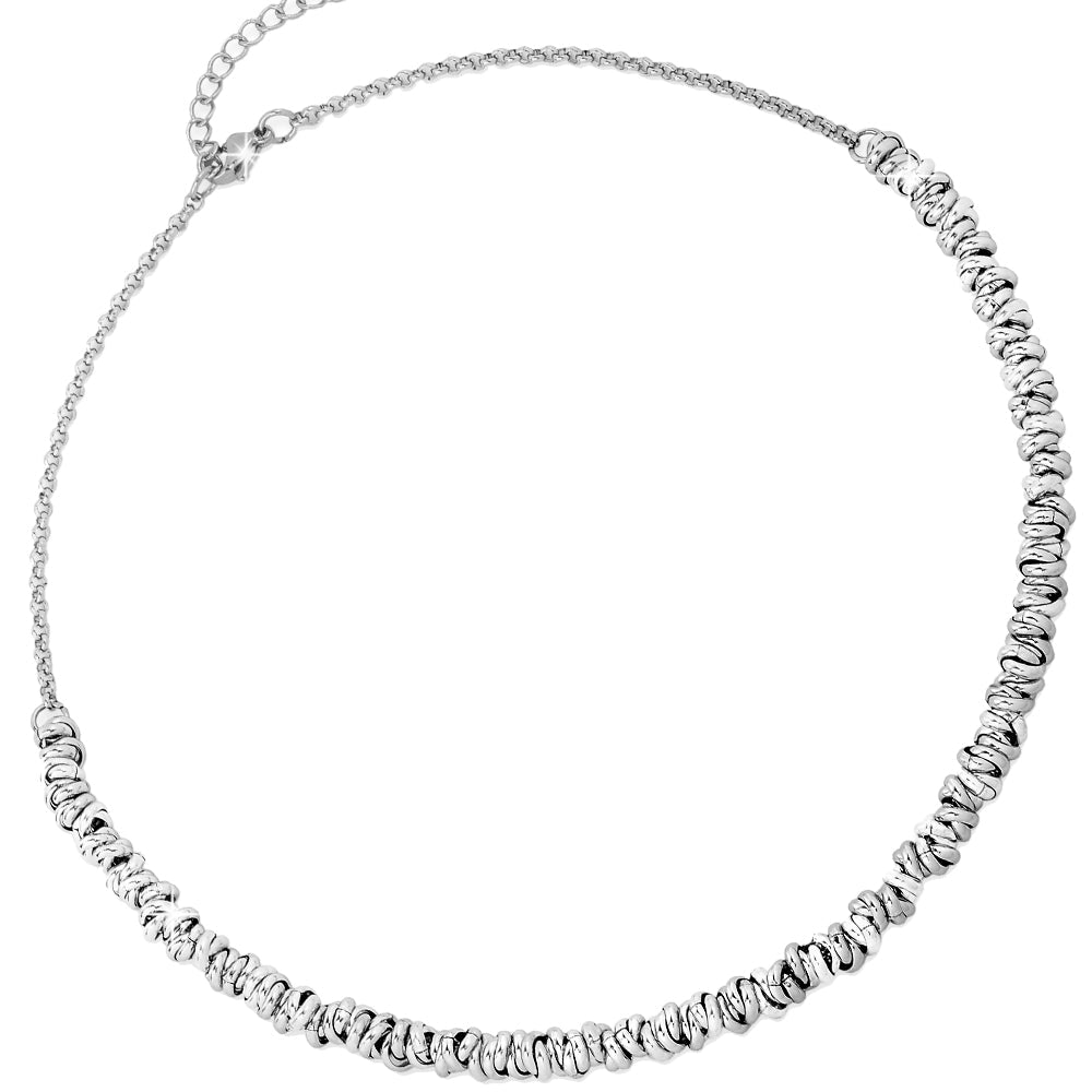 Collana con nodini in acciaio silver - Medium -Beloved_gioielli