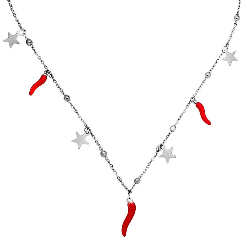 Collana donna con Cornetti e charms Silver - Stelle -Beloved_gioielli