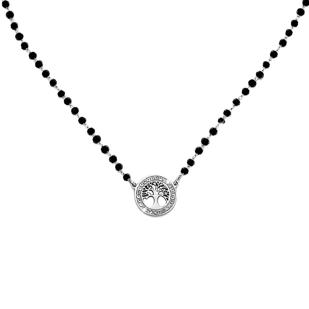 Collana donna con cristalli neri briolè rosario - ALBERO DELLA VITA -Beloved_gioielli