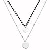 Collana donna doppia con cristalli neri briolè rosario - CUORI -Beloved_gioielli