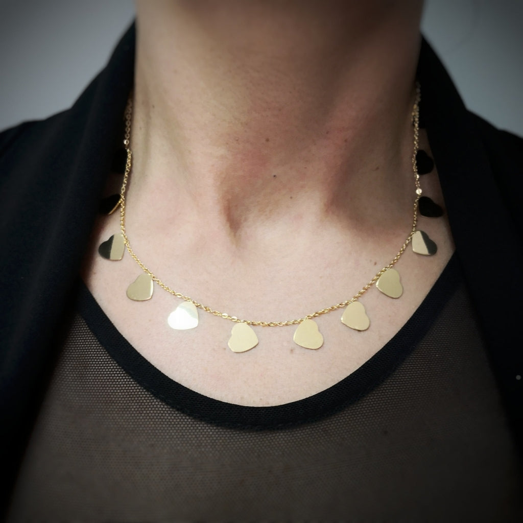 Collana donna Essential in acciaio gold - CUORI -Beloved_gioielli