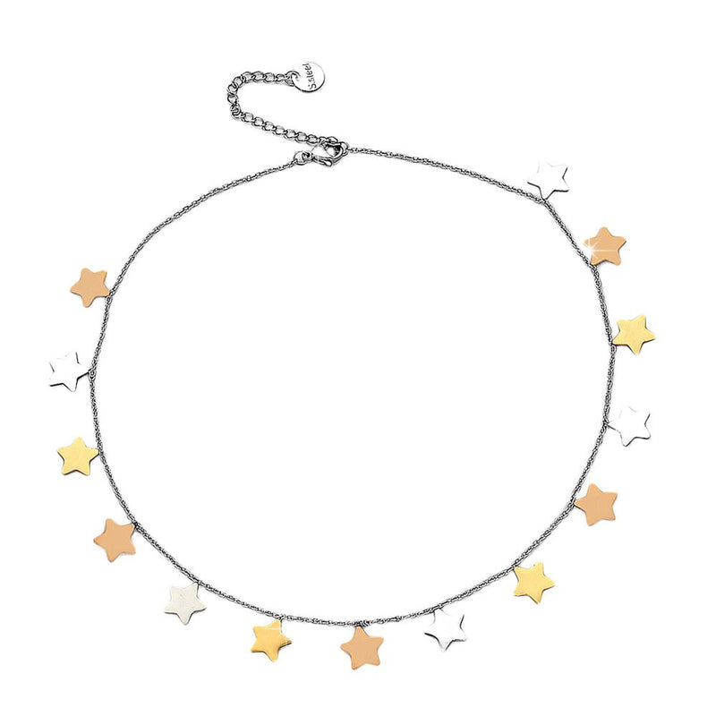 Set Gioielli Donna 3 Pezzi Tedesco - Collana Con Ciondolo Stella Alpina E Orecchini A Bottone In Strass - Oktoberfest