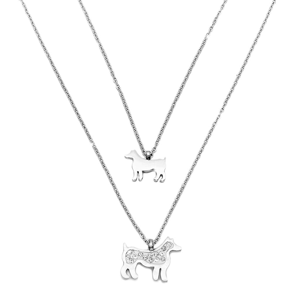 Collana donna girocollo doppio London con due Charms - CAGNOLINI -Beloved_gioielli