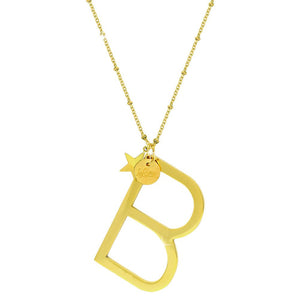 Collana donna Lettera Maxi in acciaio Gold - Scegli la tua lettera all'interno -Beloved_gioielli