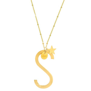 Collana donna Lettera Maxi in acciaio Gold - Scegli la tua lettera all'interno -Beloved_gioielli