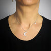 Collana donna pendente Mezzaluna e Stellina con cristalli bianchi - Silver -Beloved_gioielli