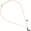 Collana donna pendente Mezzaluna e Stellina con cristalli neri - Rose gold -Beloved_gioielli
