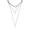 Collana donna tripla con cristalli neri briolè rosario e 3 charms - CUORE STELLA LUNA -Beloved_gioielli