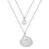 Collana doppia SUMMER VIBES con conchiglia chiusa e perla - Silver -Beloved_gioielli