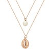 Collana doppia SUMMER VIBES con conchiglia e perla - Rose gold -Beloved_gioielli